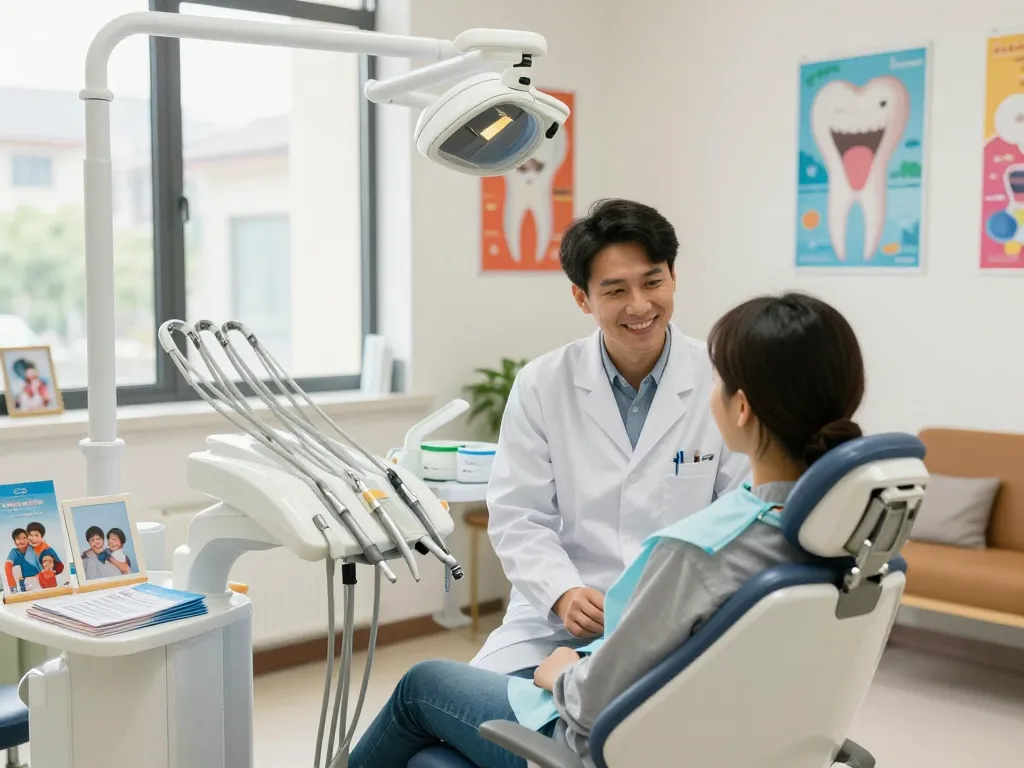 Dentist near me assisting a patient in a welcoming office environment.