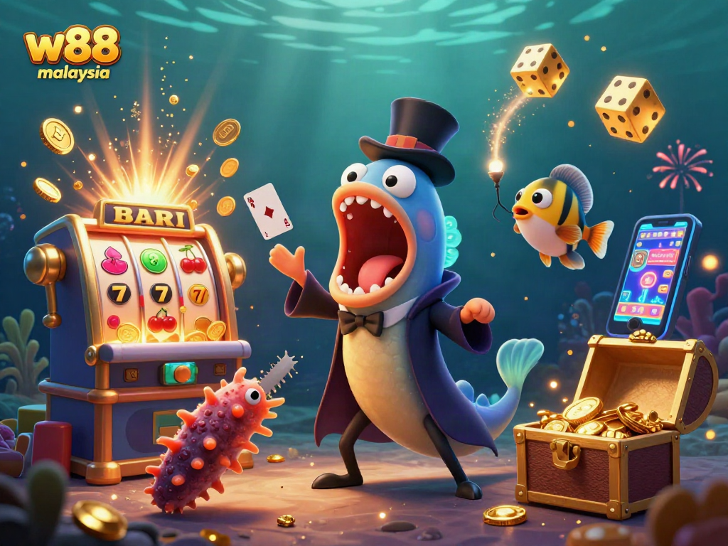 Experience big wins at w88 malaysia with vibrant slot celebrations undersea.