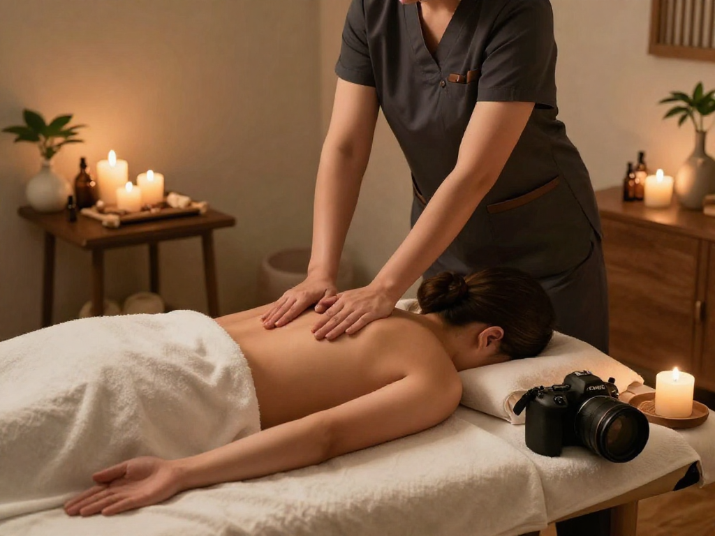 Relaxing 의왕출장마사지 experience in a serene home setting with a professional therapist.