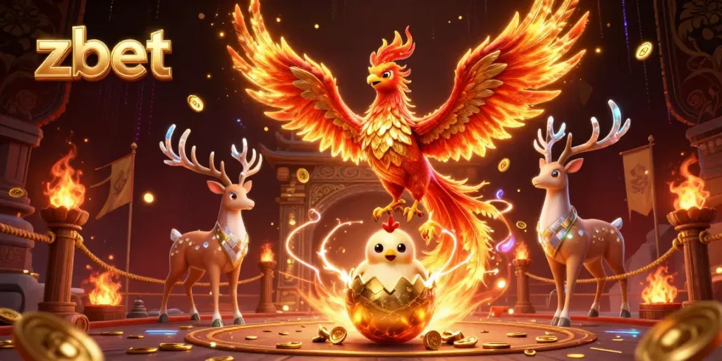 Experience thrilling gambling action with zbet in this vibrant 3D illustration featuring mystical characters and dynamic casino elements.