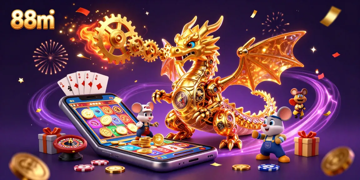 Experience thrilling wins with 88m's captivating slot games while enjoying a vibrant casino atmosphere.