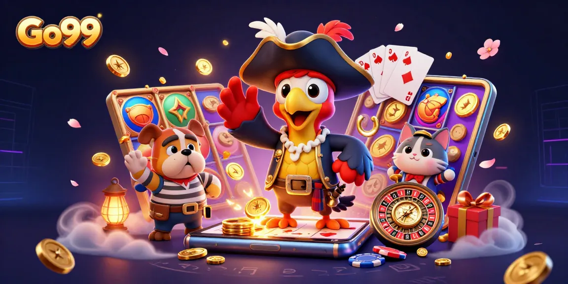 Experience thrilling gaming adventures with Go99's vibrant slot games and captivating characters.