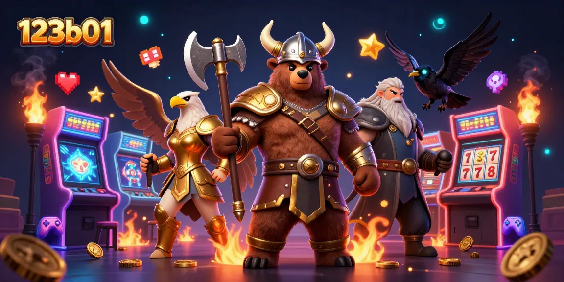 Engage in thrilling gameplay at 123b01, featuring dynamic casino action with Vikings and arcade elements.