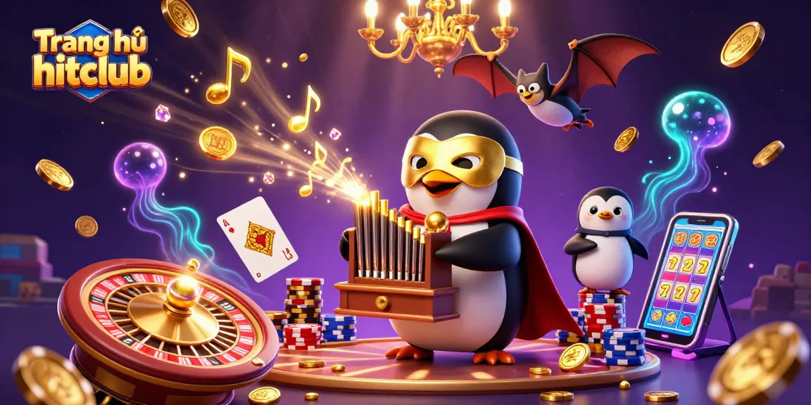 Experience an exciting gaming atmosphere at Trang chủ hitclub with vibrant characters and dynamic casino elements.