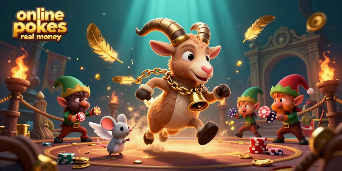Experience online pokies real money thrills with Krampus and festive characters stealing chips.